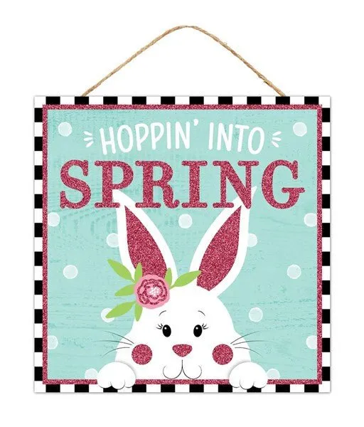 10" Square Hoppin' Into Spring/Bunny Glitter - AP8992