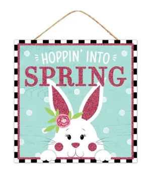 10" Square Hoppin' Into Spring/Bunny Glitter - AP8992