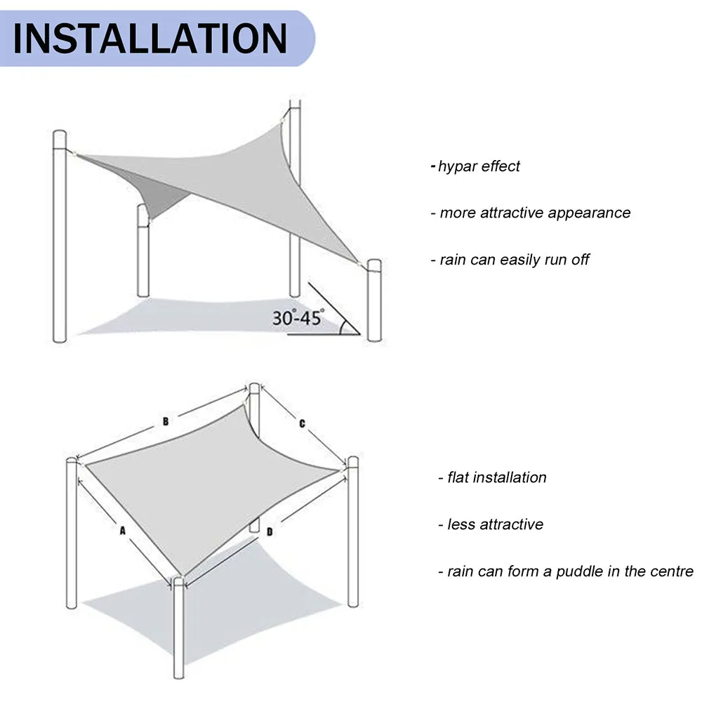 10'x'12' Rectangle Patio Sun Shade Sail (Sand Color)