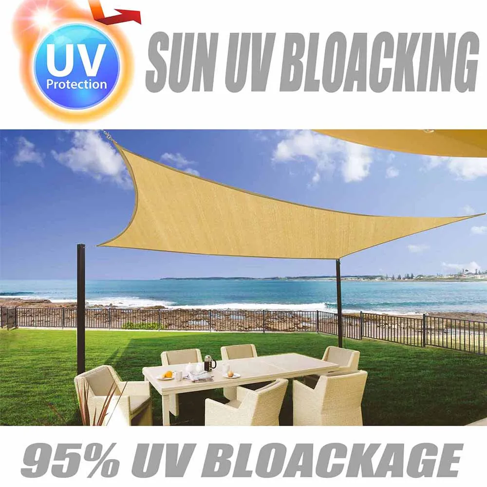10'x'12' Rectangle Patio Sun Shade Sail (Sand Color)