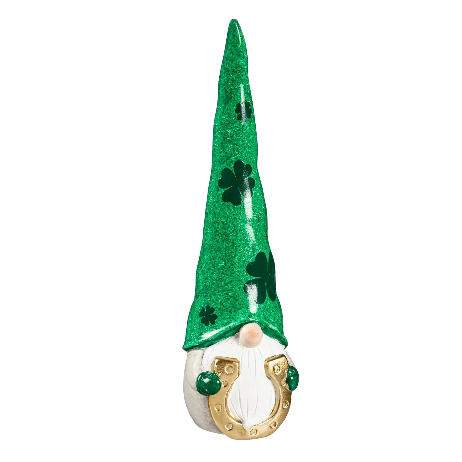 13"H Ceramic St. Patrick's Gnome Garden Statuary, Set of 2,2cg436