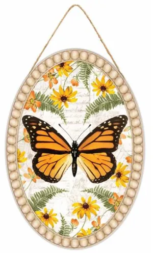 13"H Monarch Butterfly Oval Sign - AP7335