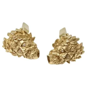 18K Gold Diamond Moses Motif Cufflinks
