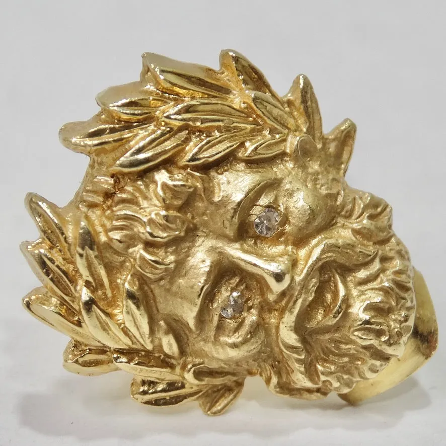 18K Gold Diamond Moses Motif Cufflinks