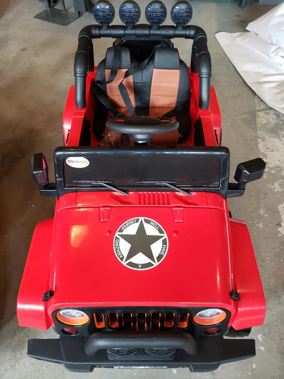 2025 Super Cool All Terrain Jeep | Small 2 Seater | 2 Colours | Rubber Tires | Leather Seat | Ages 3-6 | Remote
