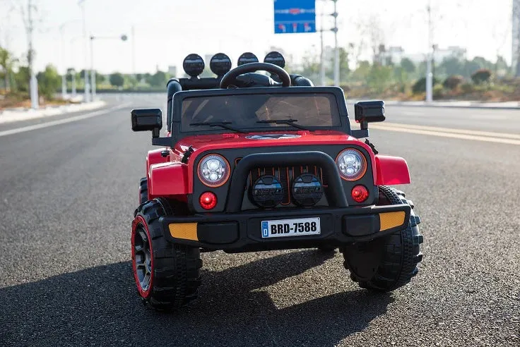 2025 Super Cool All Terrain Jeep | Small 2 Seater | 2 Colours | Rubber Tires | Leather Seat | Ages 3-6 | Remote