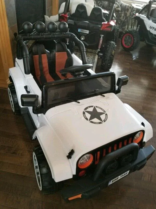 2025 Super Cool All Terrain Jeep | Small 2 Seater | 2 Colours | Rubber Tires | Leather Seat | Ages 3-6 | Remote