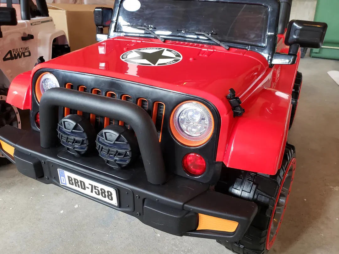 2025 Super Cool All Terrain Jeep | Small 2 Seater | 2 Colours | Rubber Tires | Leather Seat | Ages 3-6 | Remote