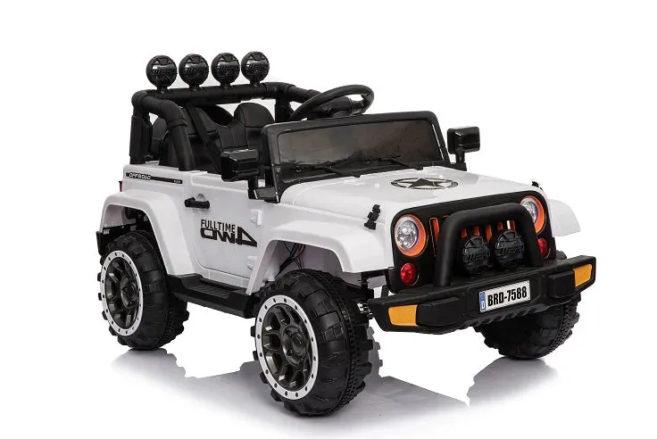 2025 Super Cool All Terrain Jeep | Small 2 Seater | 2 Colours | Rubber Tires | Leather Seat | Ages 3-6 | Remote