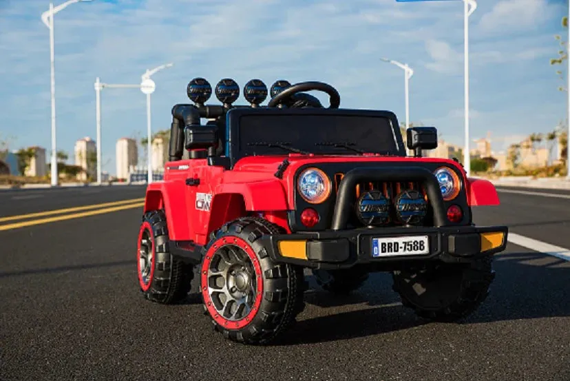2025 Super Cool All Terrain Jeep | Small 2 Seater | 2 Colours | Rubber Tires | Leather Seat | Ages 3-6 | Remote