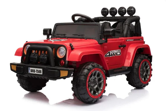 2025 Super Cool All Terrain Jeep | Small 2 Seater | 2 Colours | Rubber Tires | Leather Seat | Ages 3-6 | Remote