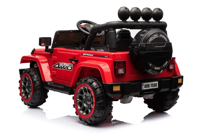 2025 Super Cool All Terrain Jeep | Small 2 Seater | 2 Colours | Rubber Tires | Leather Seat | Ages 3-6 | Remote