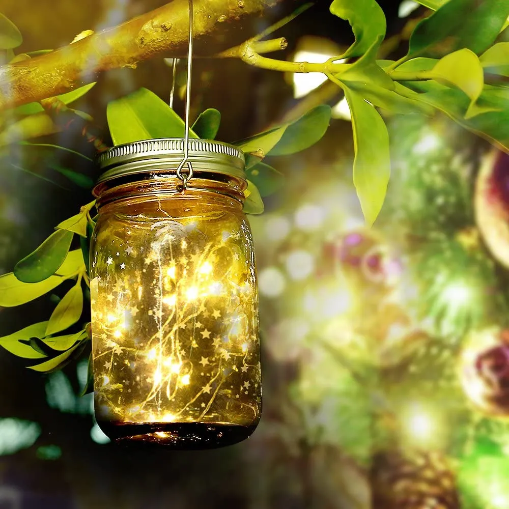 3 Pack Waterproof Solar Lights Outdoor Mason Jar with String Lights
