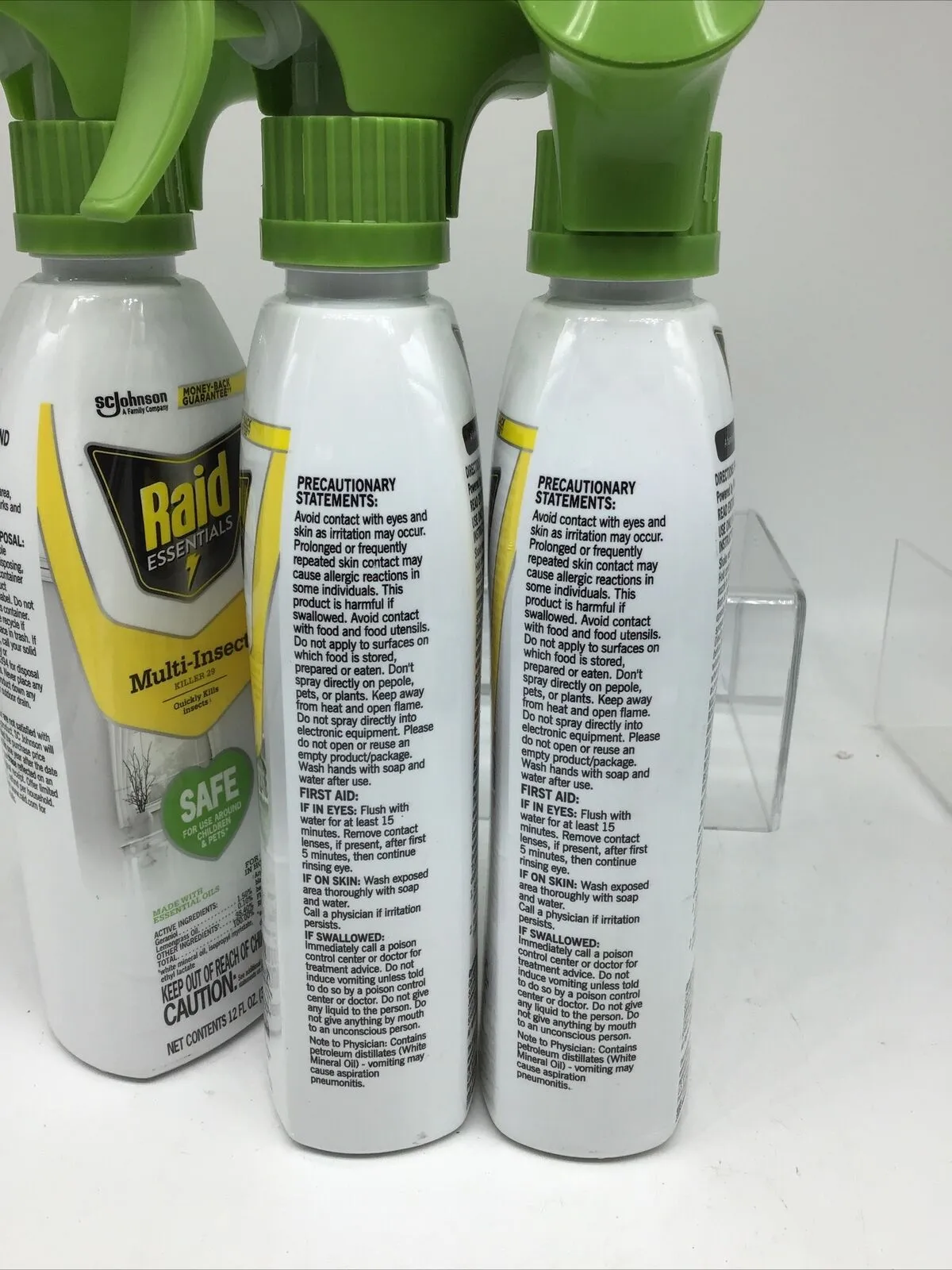 (3) Raid Essentials Multi-Insect Killer 29 Safe for Children Pets 12 oz