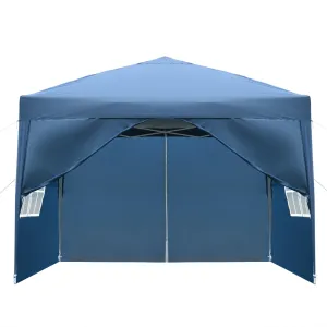 3 x 3m Two Doors & Two Windows Practical Waterproof Right-Angle Folding Tent Blue