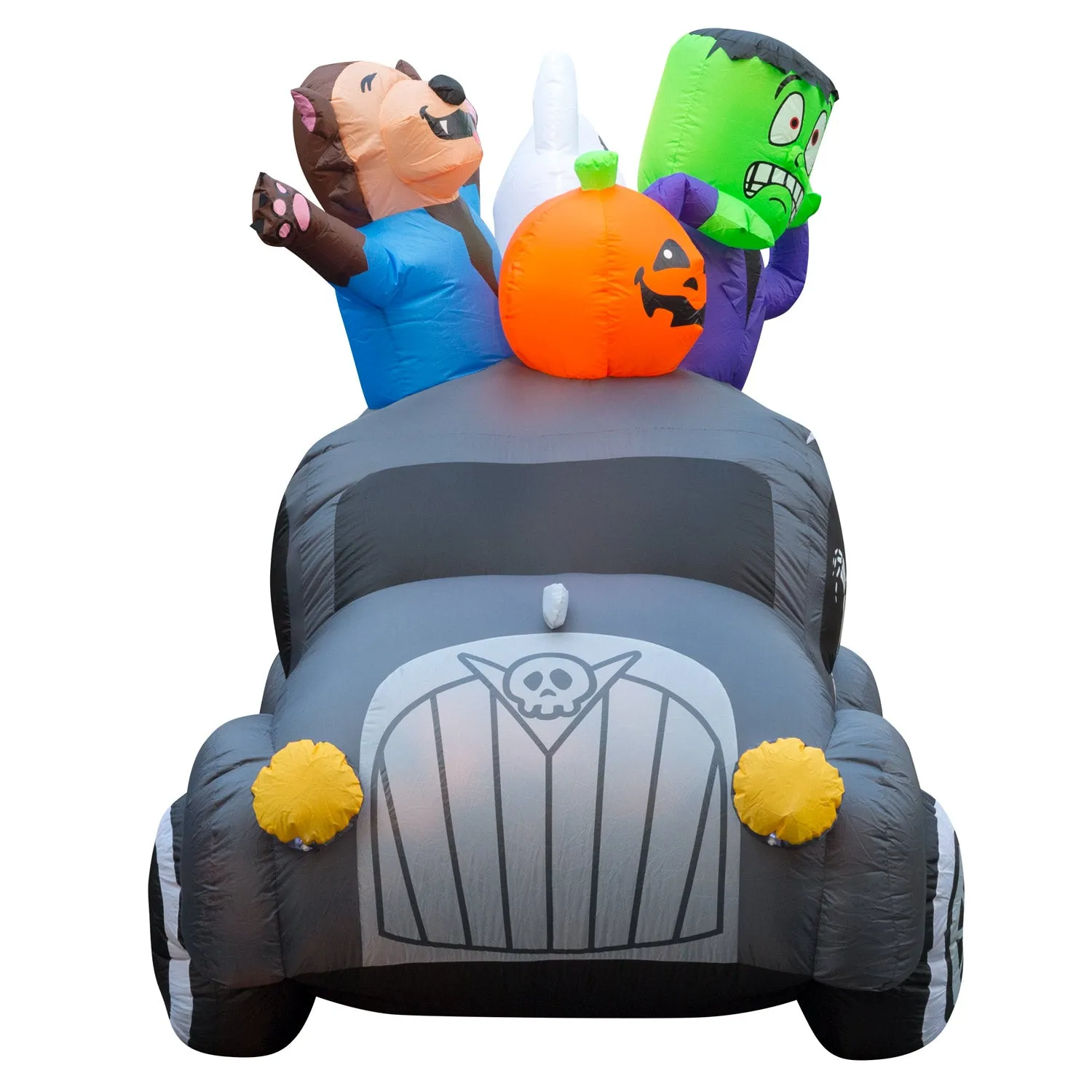5.5 ft Inflatable Halloween Monster Hearse Yard Decoration