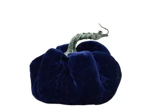 5.5" Dia x 4"H Velvet Pumpkin: Navy Blue - HA048419