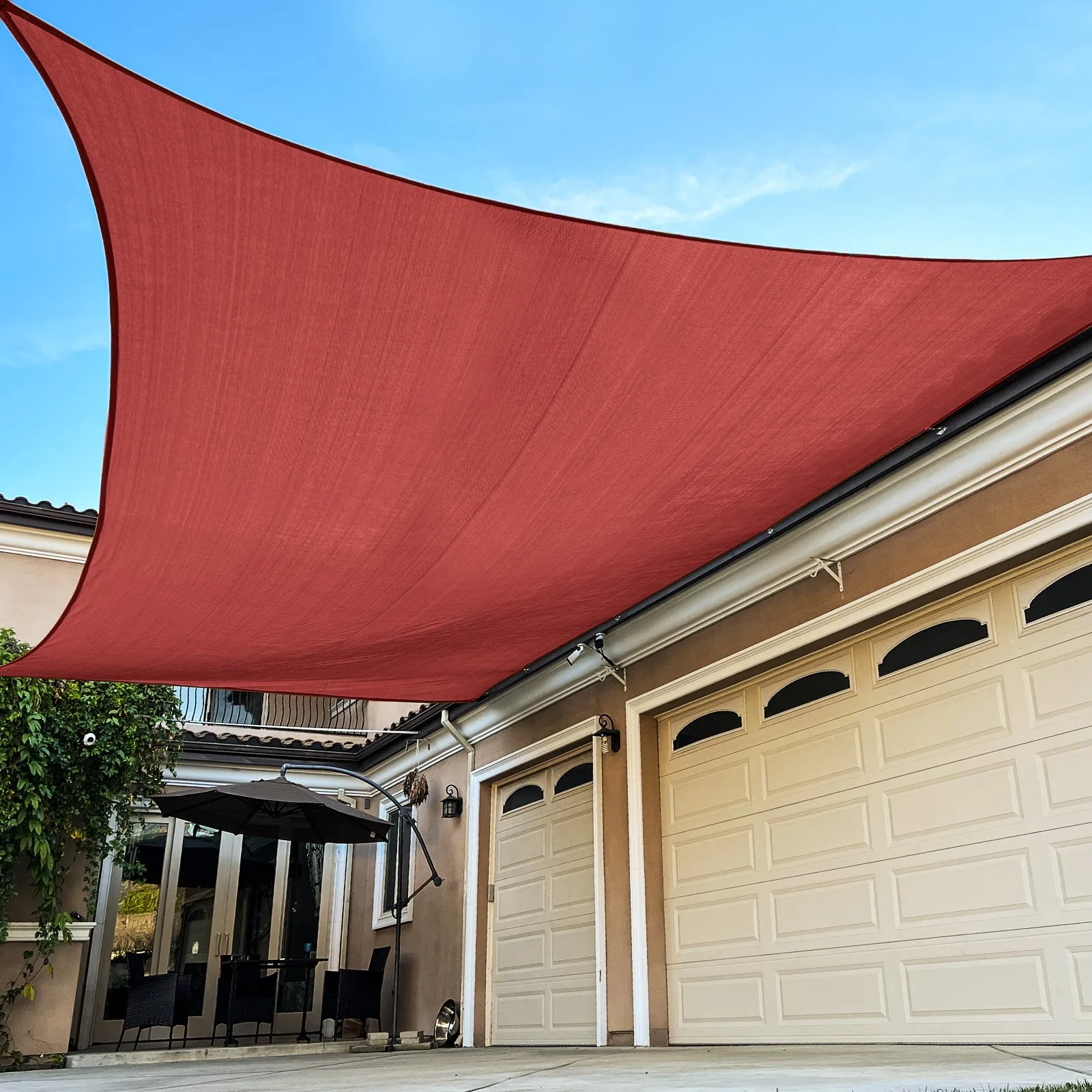 6'x'16' Rectangle Patio Sun Shade Sail（Red Color）