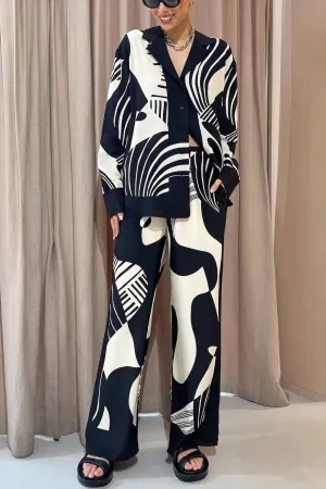 Abstract Pattern Two-Piece Suit