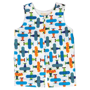 Airplane Print White Romper