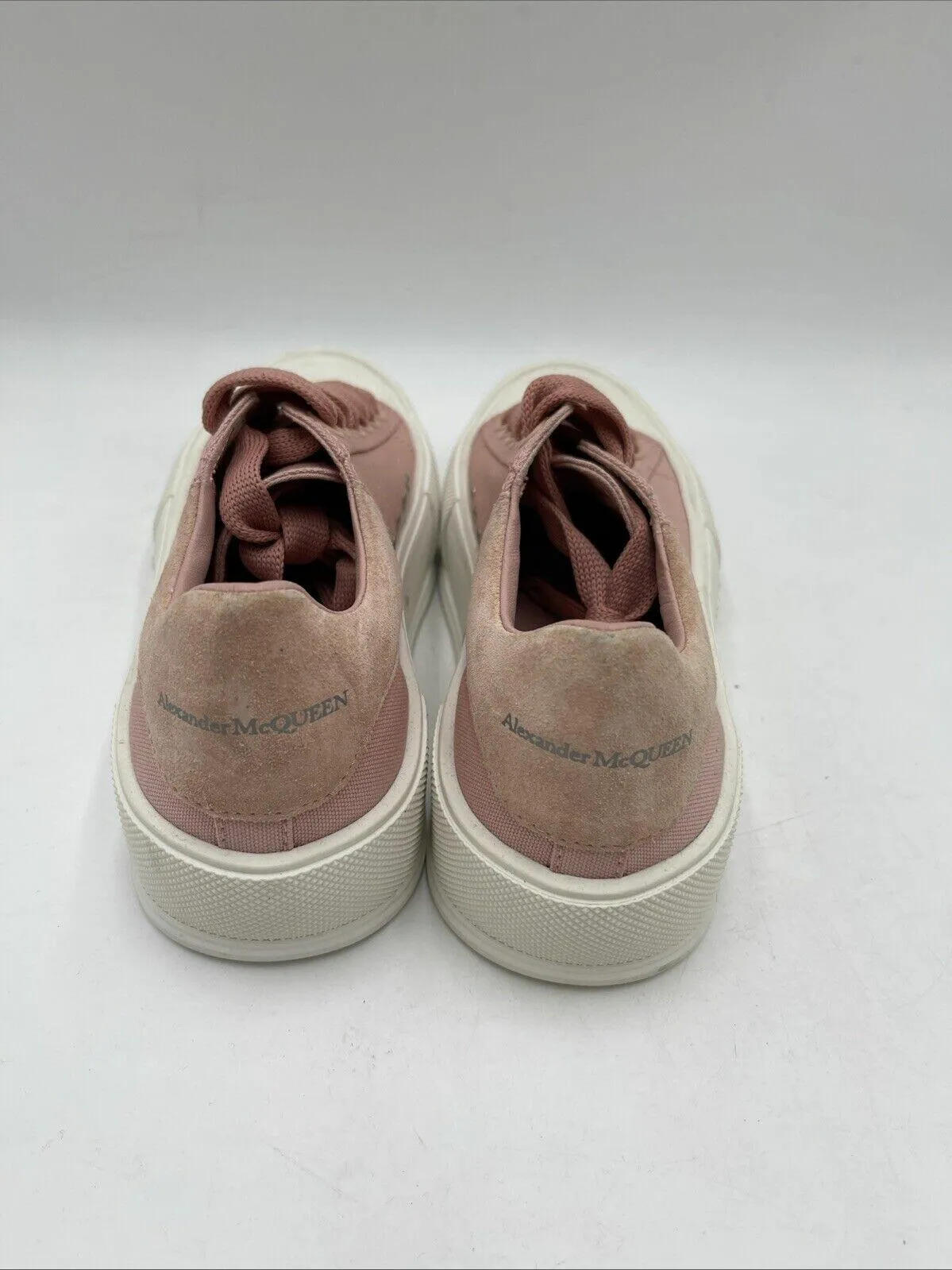 Alexander McQueen “DECK” Pink Canvas/Leather Low Top Lace Up Sneakers, 35.5D - Very Good