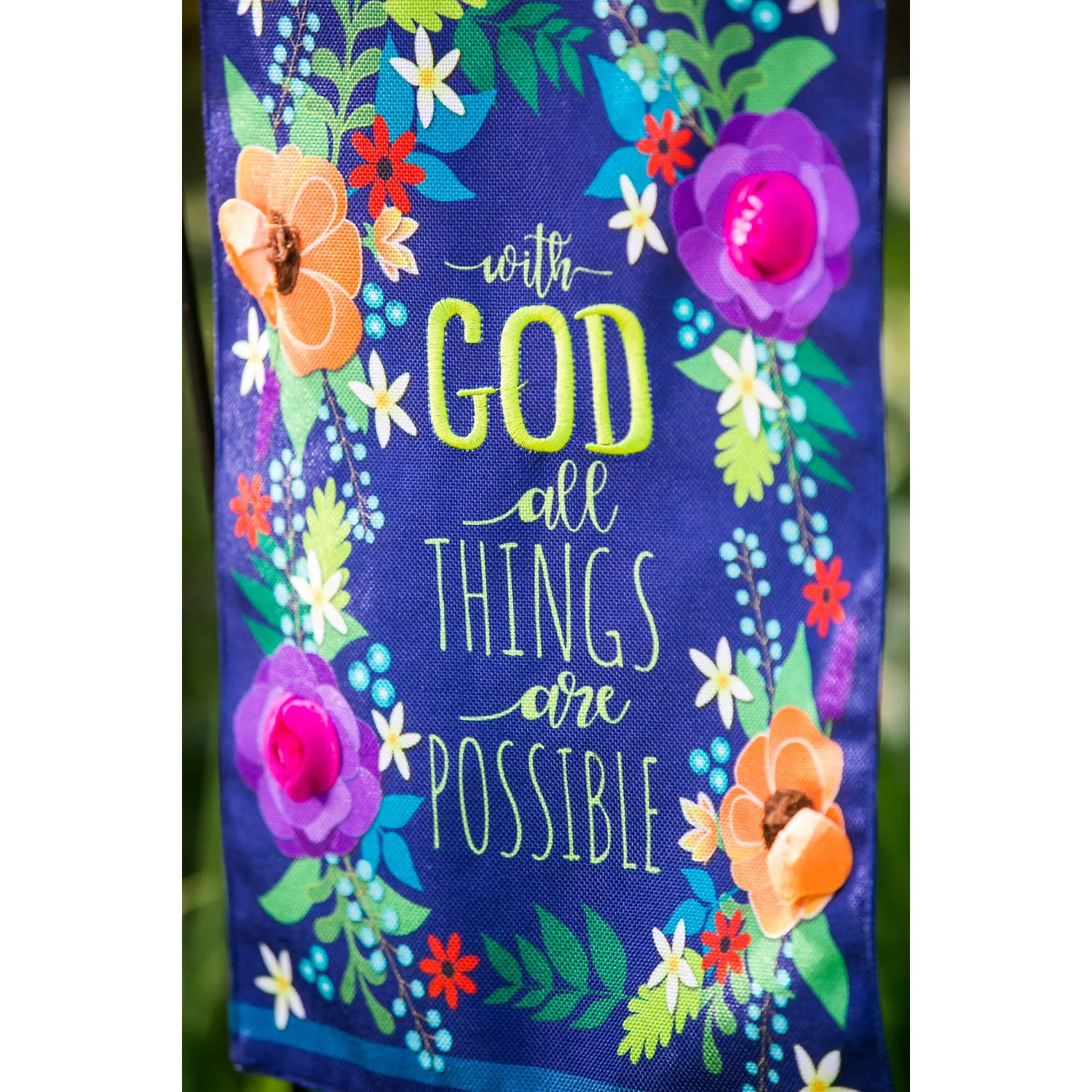 All Things Are Possible Garden Burlap Flag,14b8393