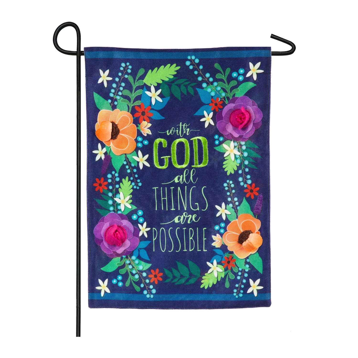 All Things Are Possible Garden Burlap Flag,14b8393