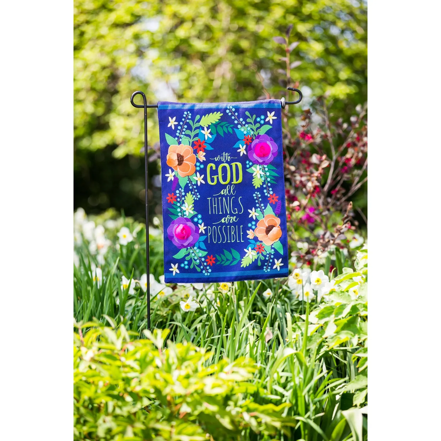 All Things Are Possible Garden Burlap Flag,14b8393
