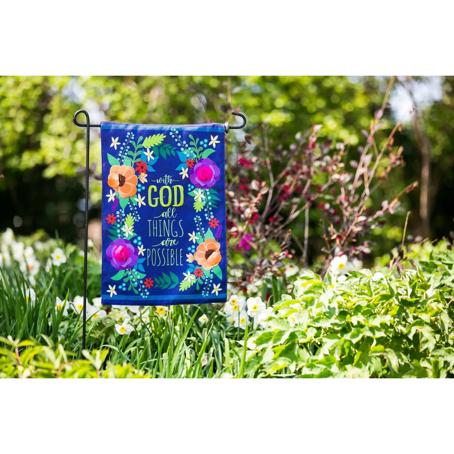 All Things Are Possible Garden Burlap Flag,14b8393