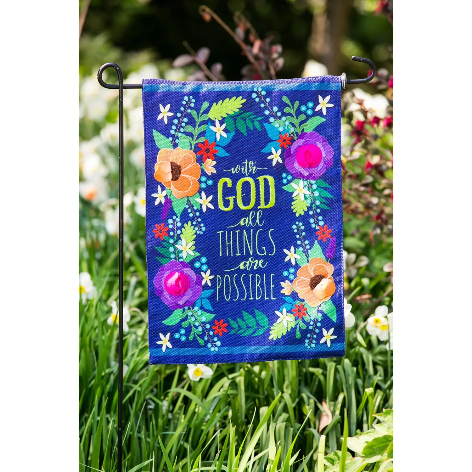 All Things Are Possible Garden Burlap Flag,14b8393