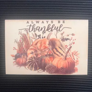 Always Be Thankful Wood Postcard