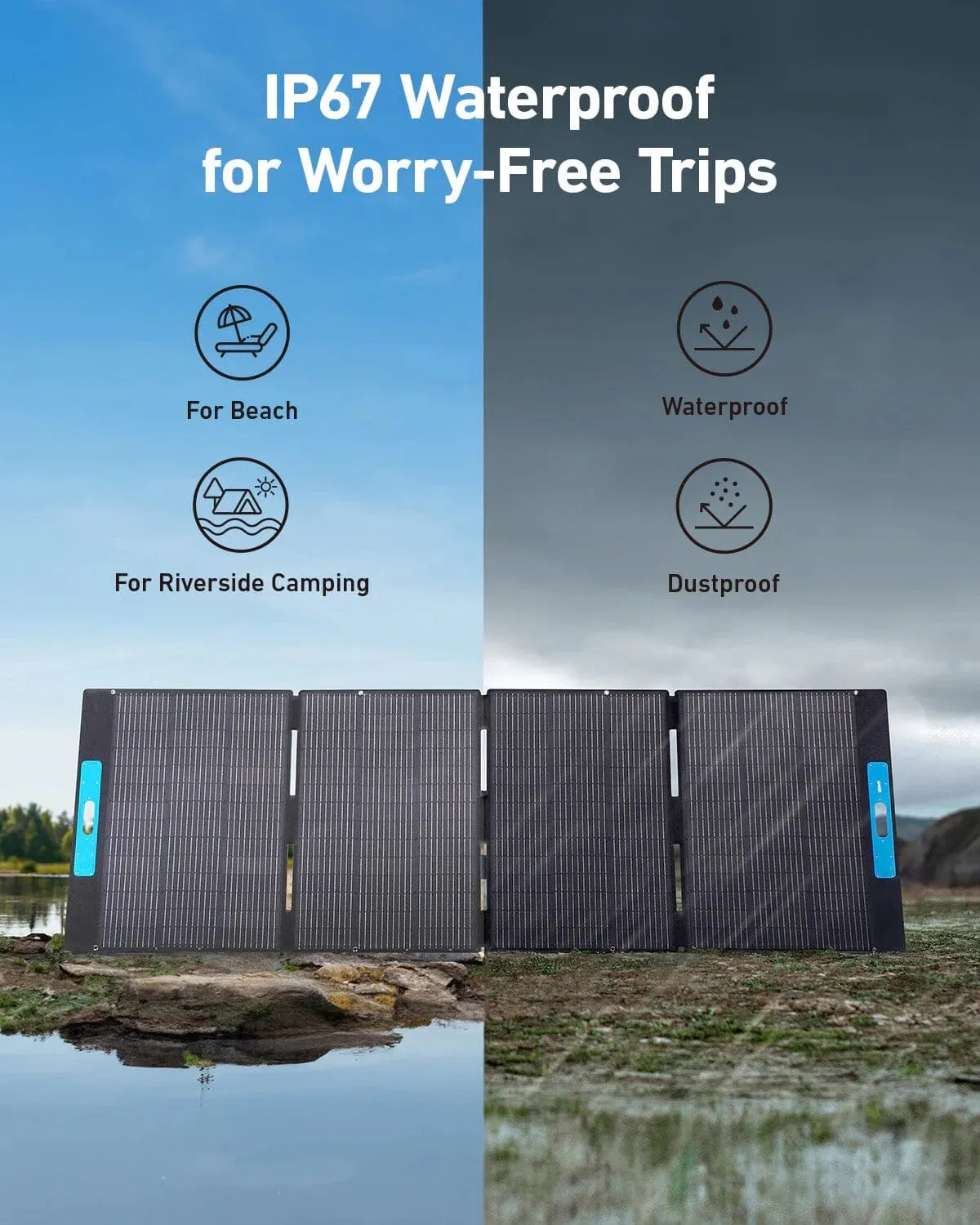 Anker SOLIX PS400 Portable Solar Panel - 400 Watt, IP67 Waterproof