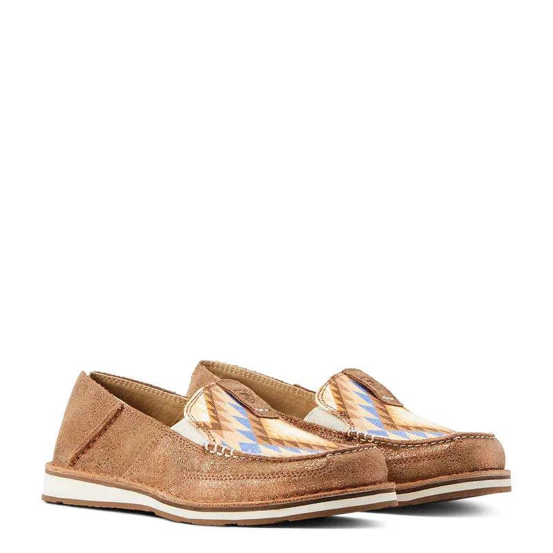 Ariat Cruiser Ladies Shoes Metallic Bronze & Aztec Blanket