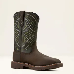 Ariat Men's Activator 11" Steel Toe WP Western Work Boot- Brown/Green- 10060892