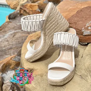 At Last Wedge Sandals - Bone