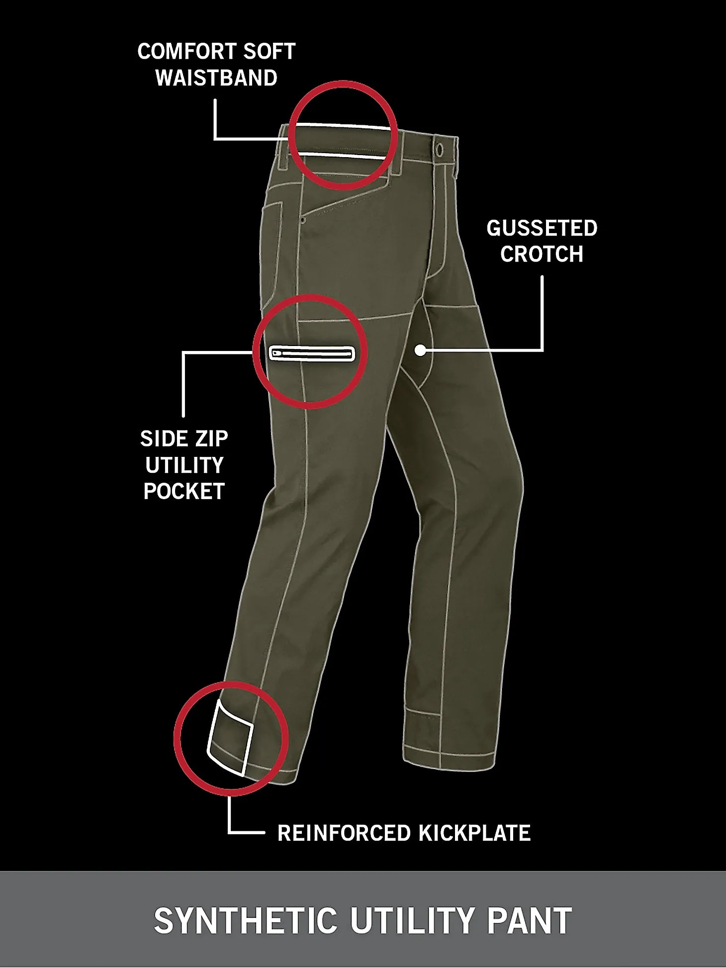 ATG BY WRANGLER™ MEN'S SYNTHETIC UTILITY PANT - MOREL
