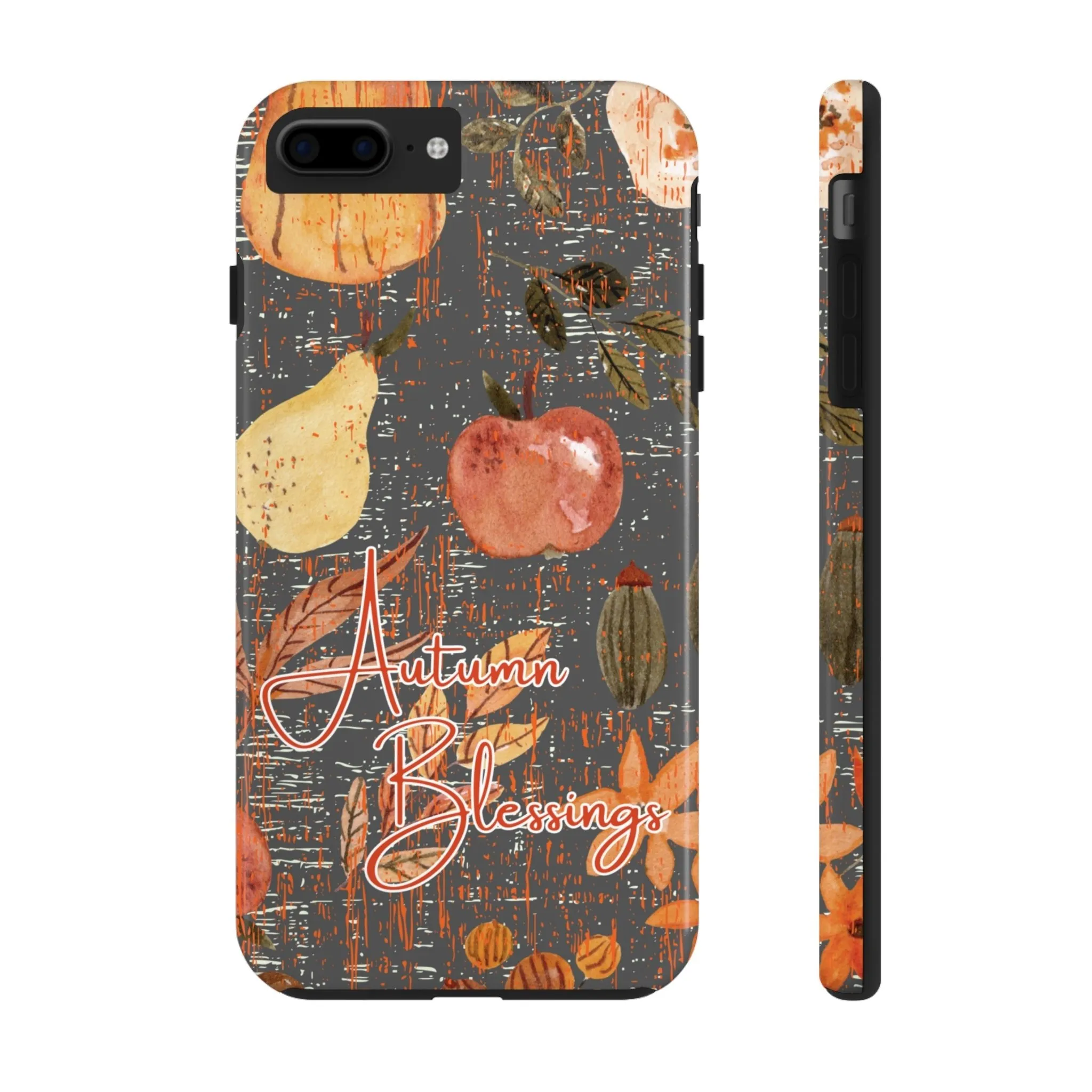 Autumn Blessings Fall Fruit Charcoal Cell Phone Case - Seasonal Harvest Design