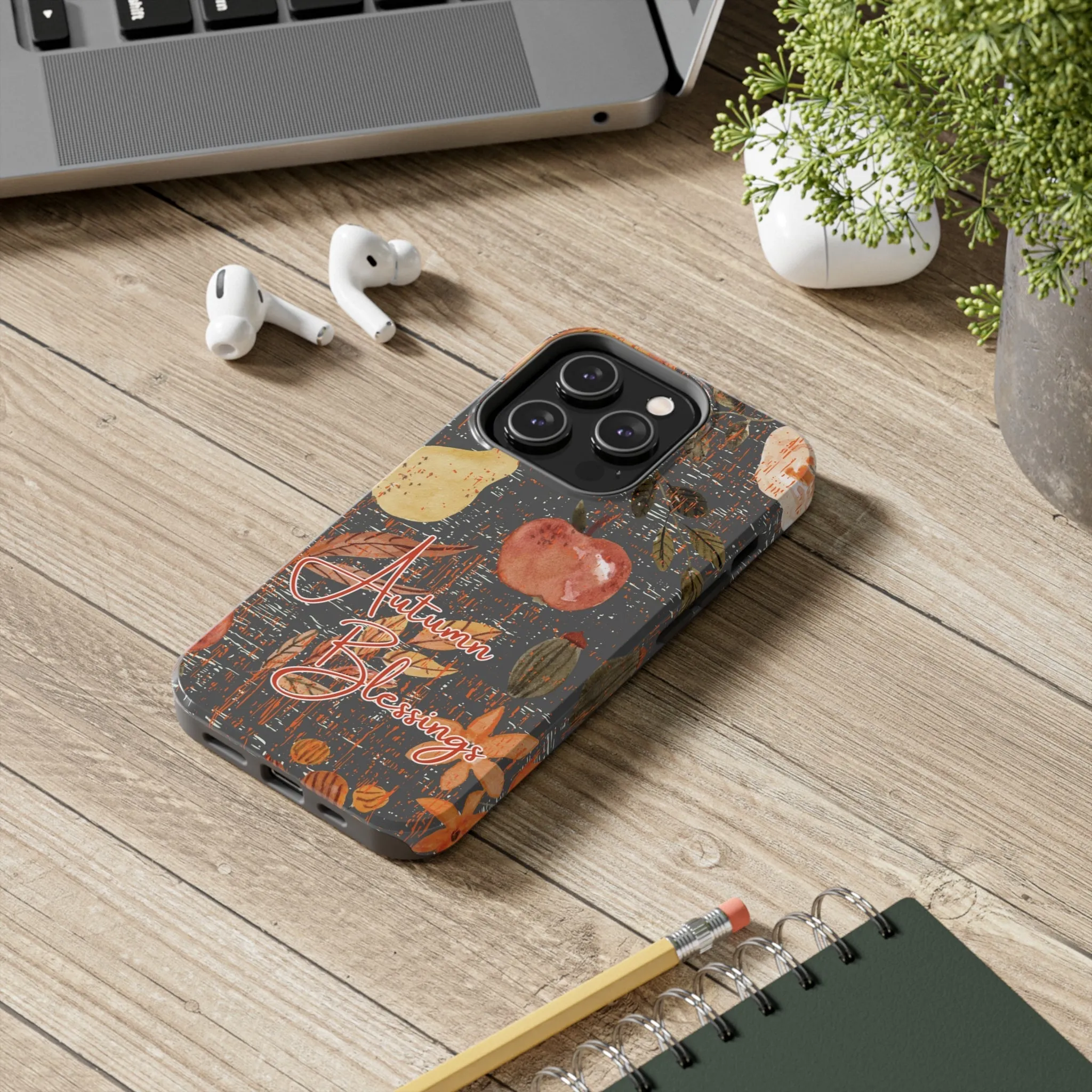 Autumn Blessings Fall Fruit Charcoal Cell Phone Case - Seasonal Harvest Design
