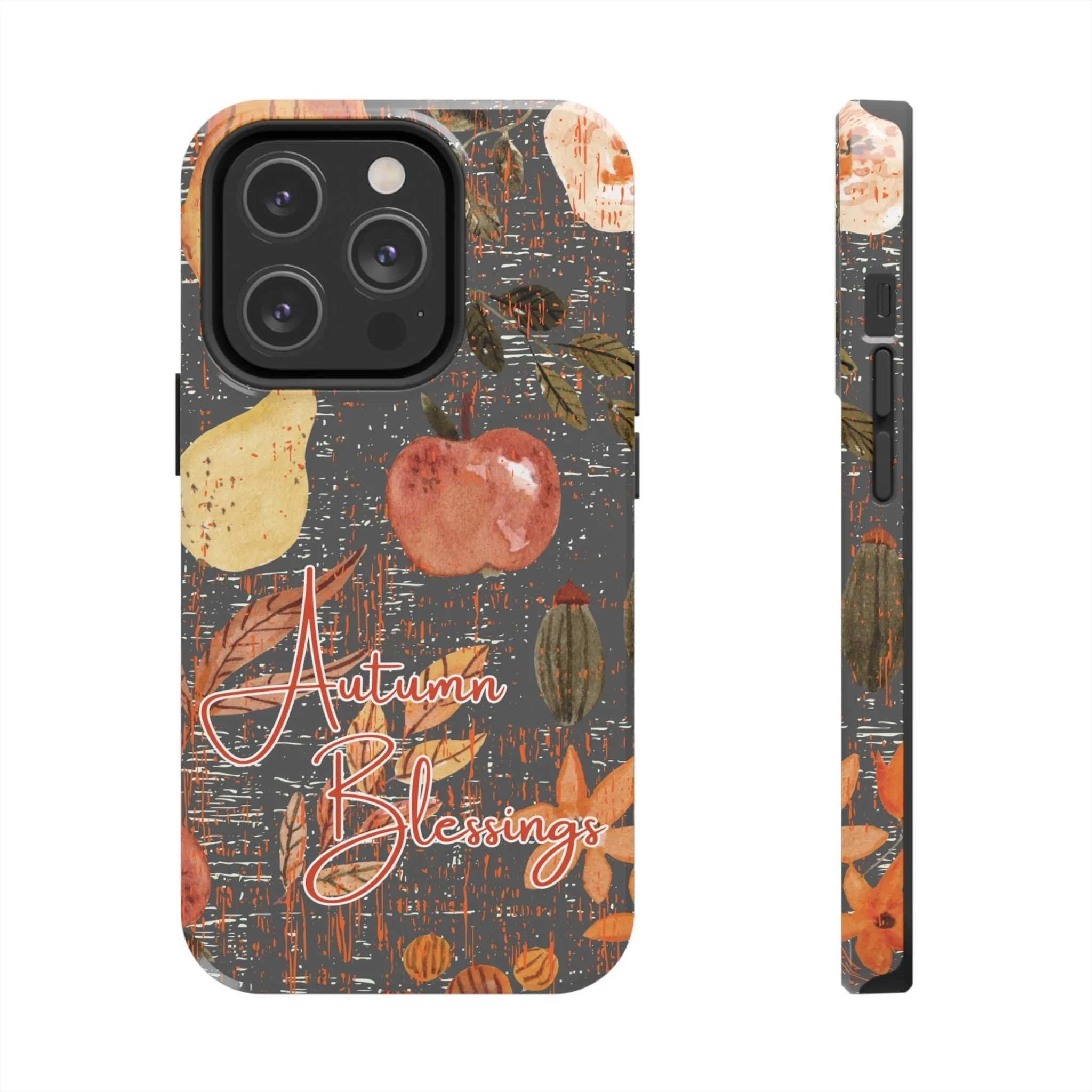 Autumn Blessings Fall Fruit Charcoal Cell Phone Case - Seasonal Harvest Design