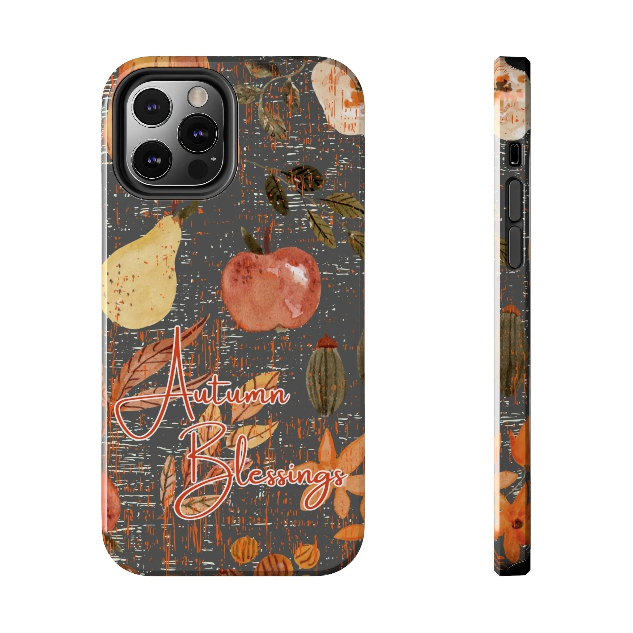 Autumn Blessings Fall Fruit Charcoal Cell Phone Case - Seasonal Harvest Design
