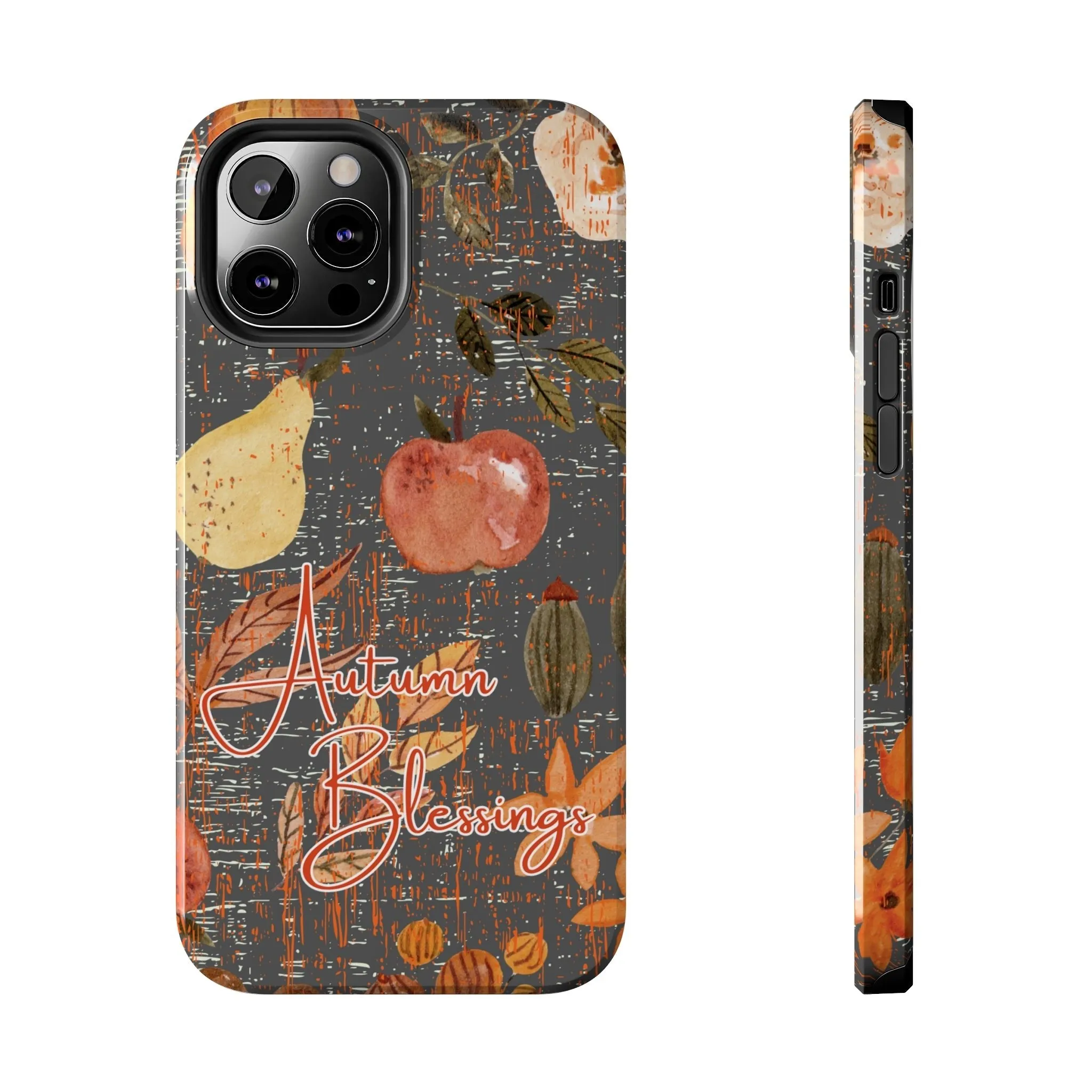 Autumn Blessings Fall Fruit Charcoal Cell Phone Case - Seasonal Harvest Design