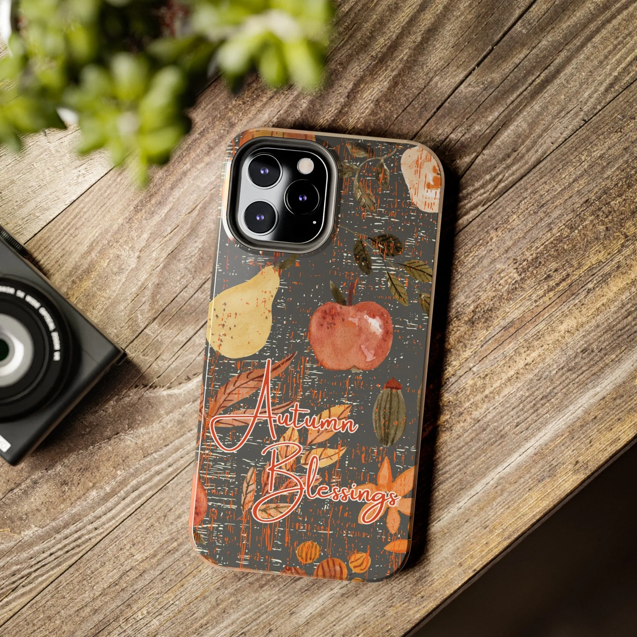 Autumn Blessings Fall Fruit Charcoal Cell Phone Case - Seasonal Harvest Design