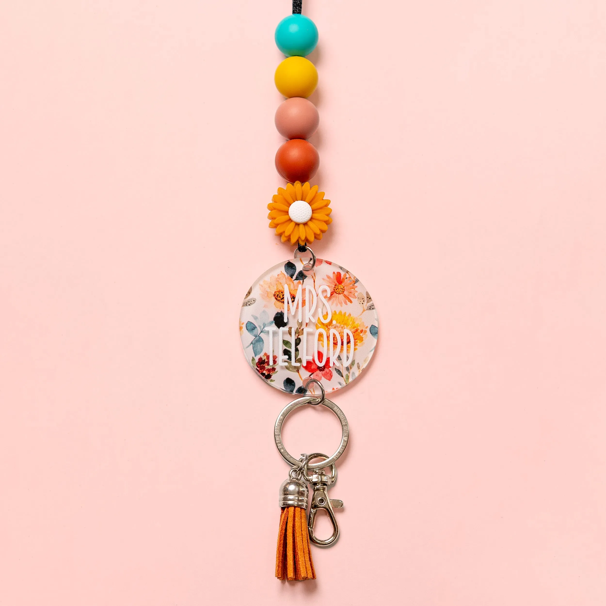 Autumn Bouquet Floral Acrylic Lanyard