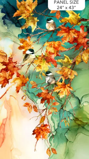 Autumn Breeze by Northcott - Teal Multi Panel - 24" x 43" by the panel 3620