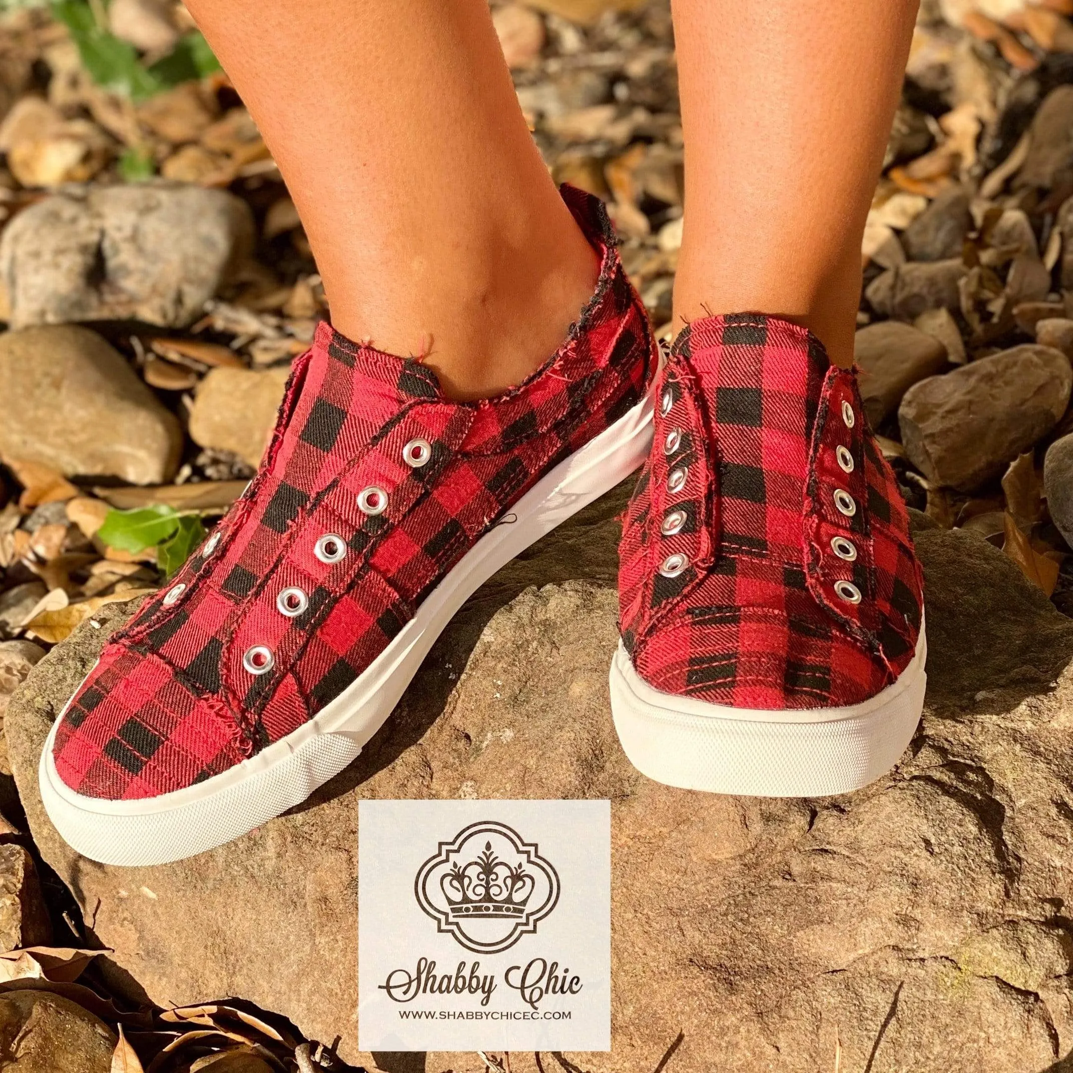Babalu Slip on Shoes -  Buffalo Plaid
