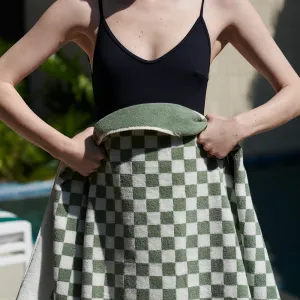 Baina | Roman Pool Towel in Sage and Chalk