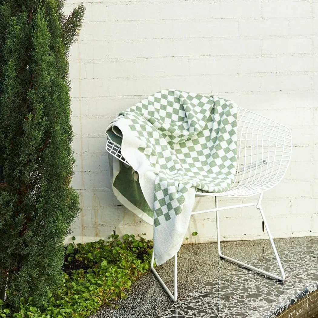 Baina | Roman Pool Towel in Sage and Chalk