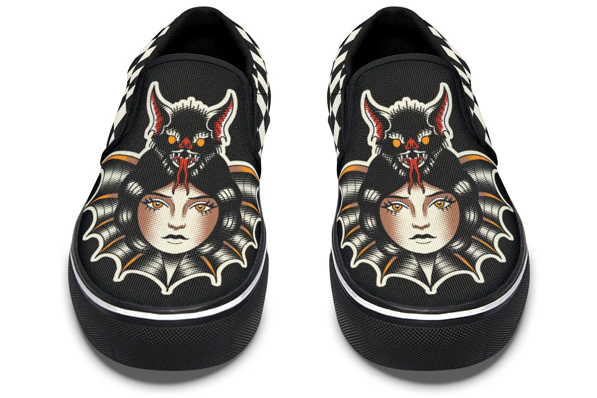Bat Lady Slip On Shoes