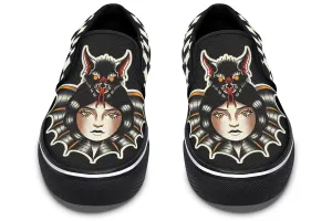 Bat Lady Slip On Shoes