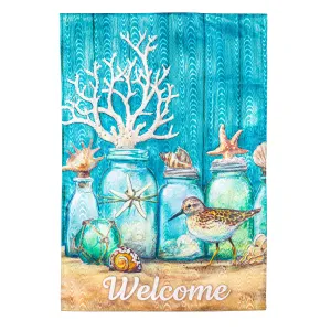 Beach Mason Jar Moire House Flag,13m11558